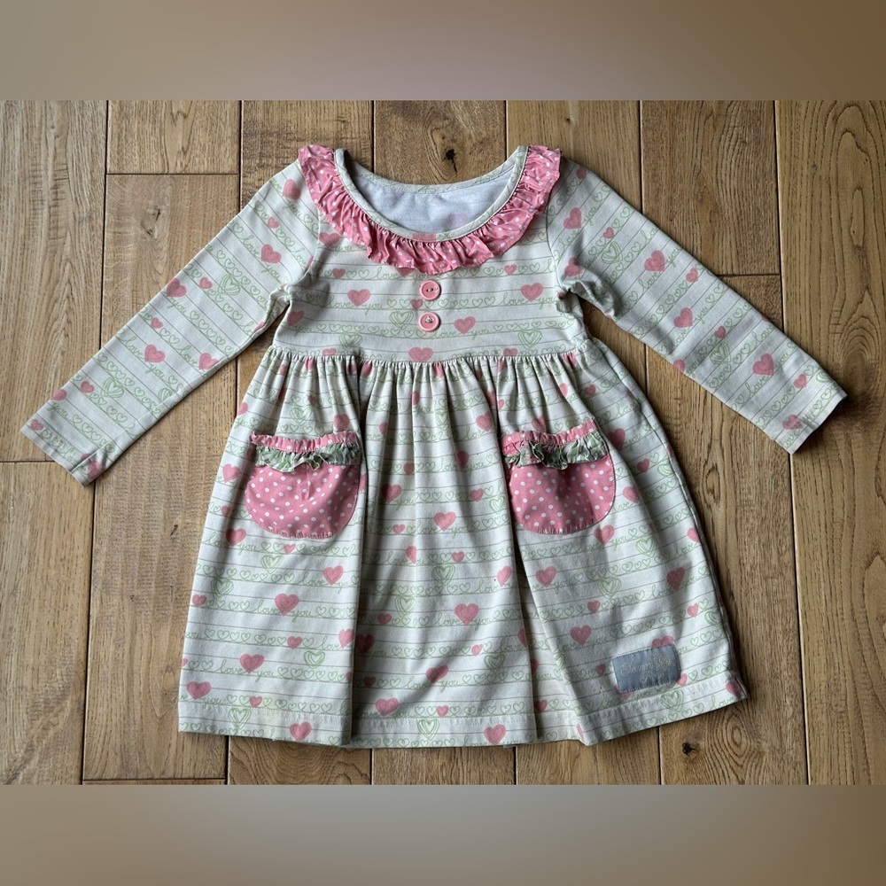 Eleanor Rose Hearts Script Love You Dress size 4-5